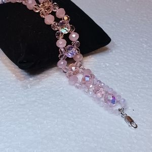 New, Lt. Rose Pink Crystal Bracelet 7.25 inches length